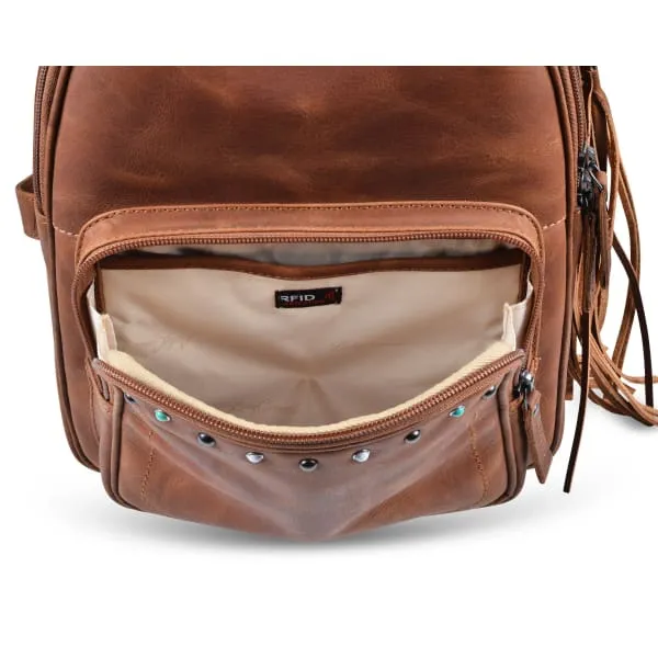 Sawyer Lockable Leather Backpack