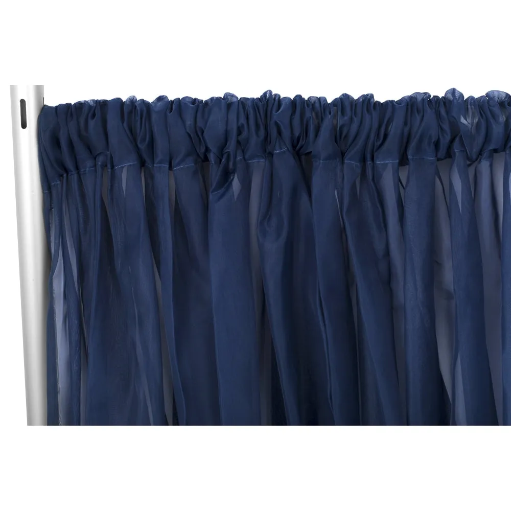 Sheer Voile Flame Retardant (FR) 10ft H x 118" W Drape/Backdrop Curtain Panel - Navy Blue