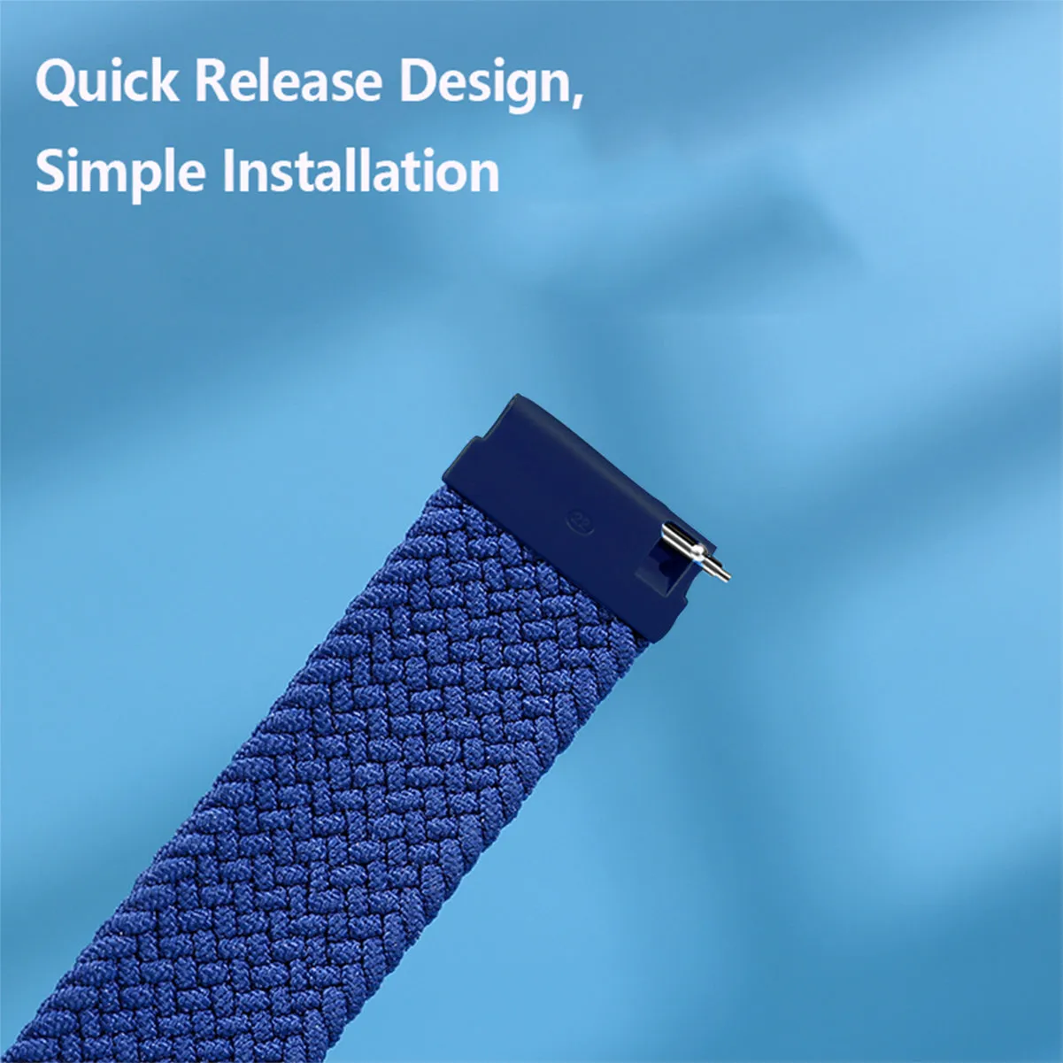 Solo Braided Loop Strap Universal for 22mm Lugs Watches-Blue