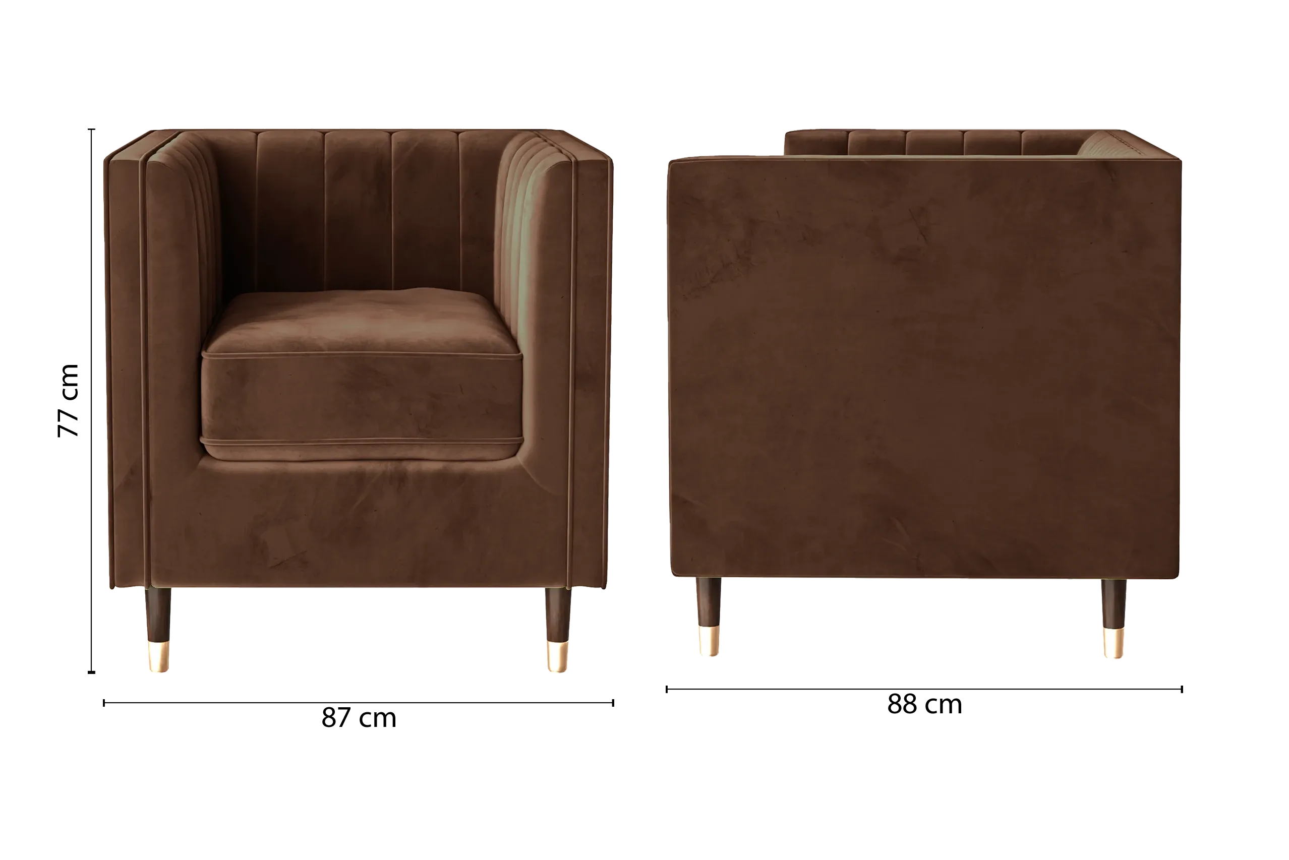 Tivoli Armchair Coffee Brown Velvet