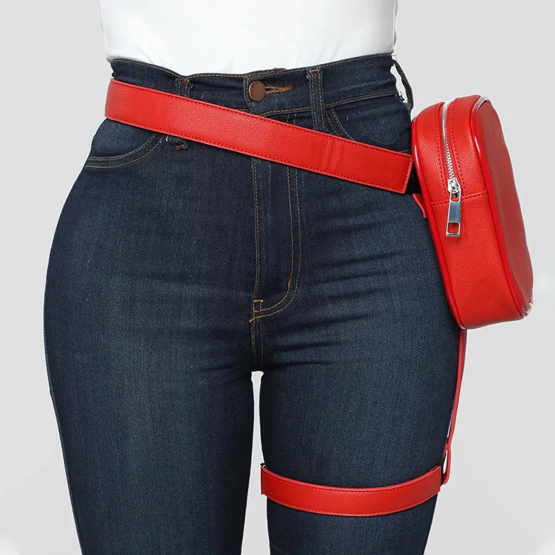 Trendy Stylish Outdoor Travel Solid Colors Waist Leg Belts