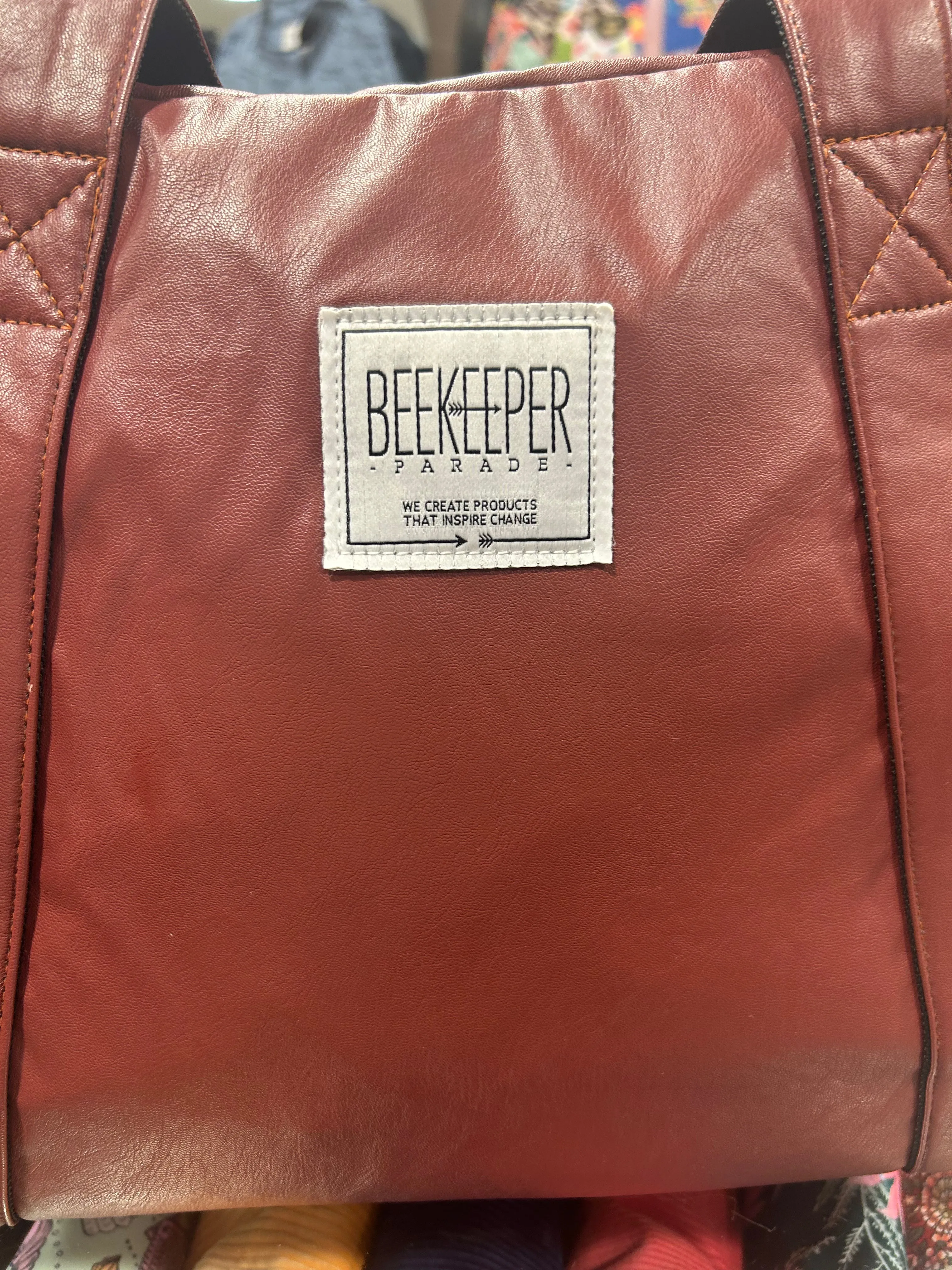 Vegan Leather Burgundy Medium BeeKeeper Weekender (Masterpiece)