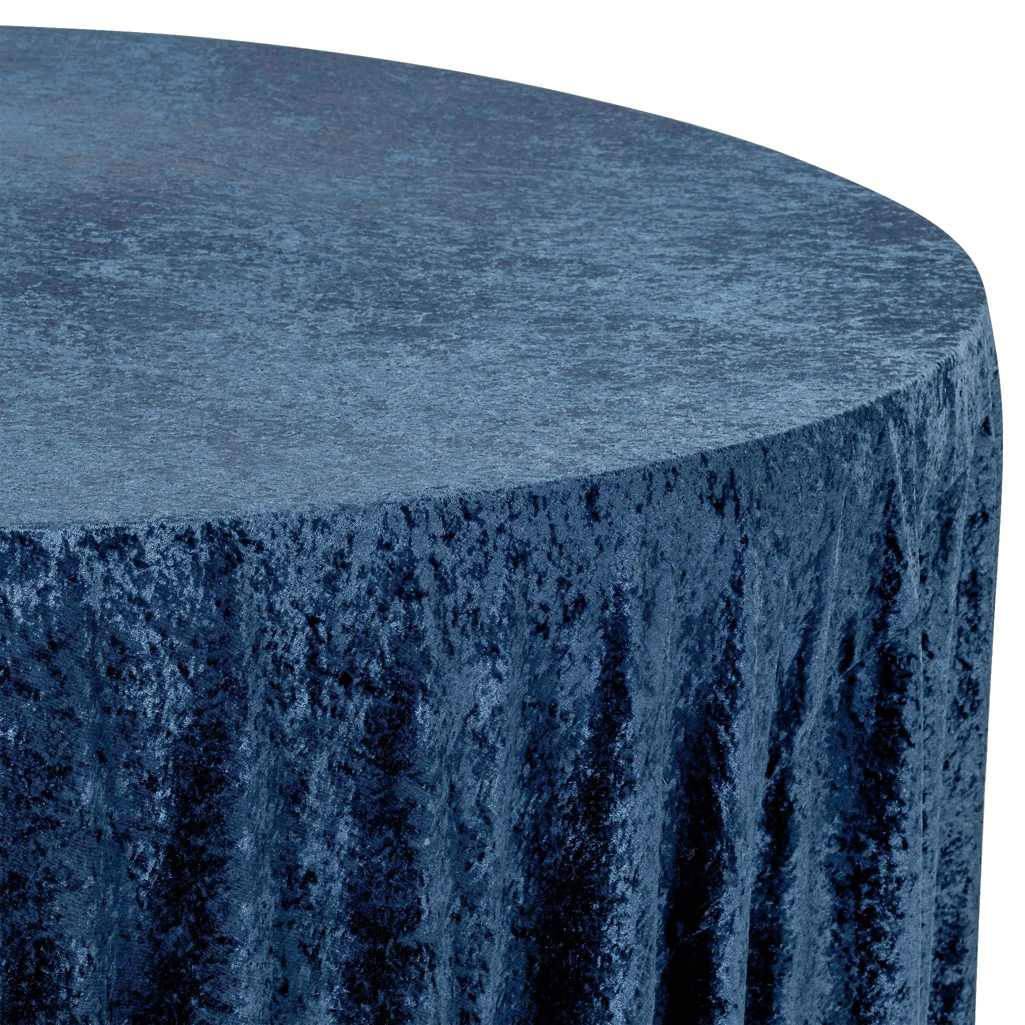 Velvet 120" Round Tablecloth - Navy Blue